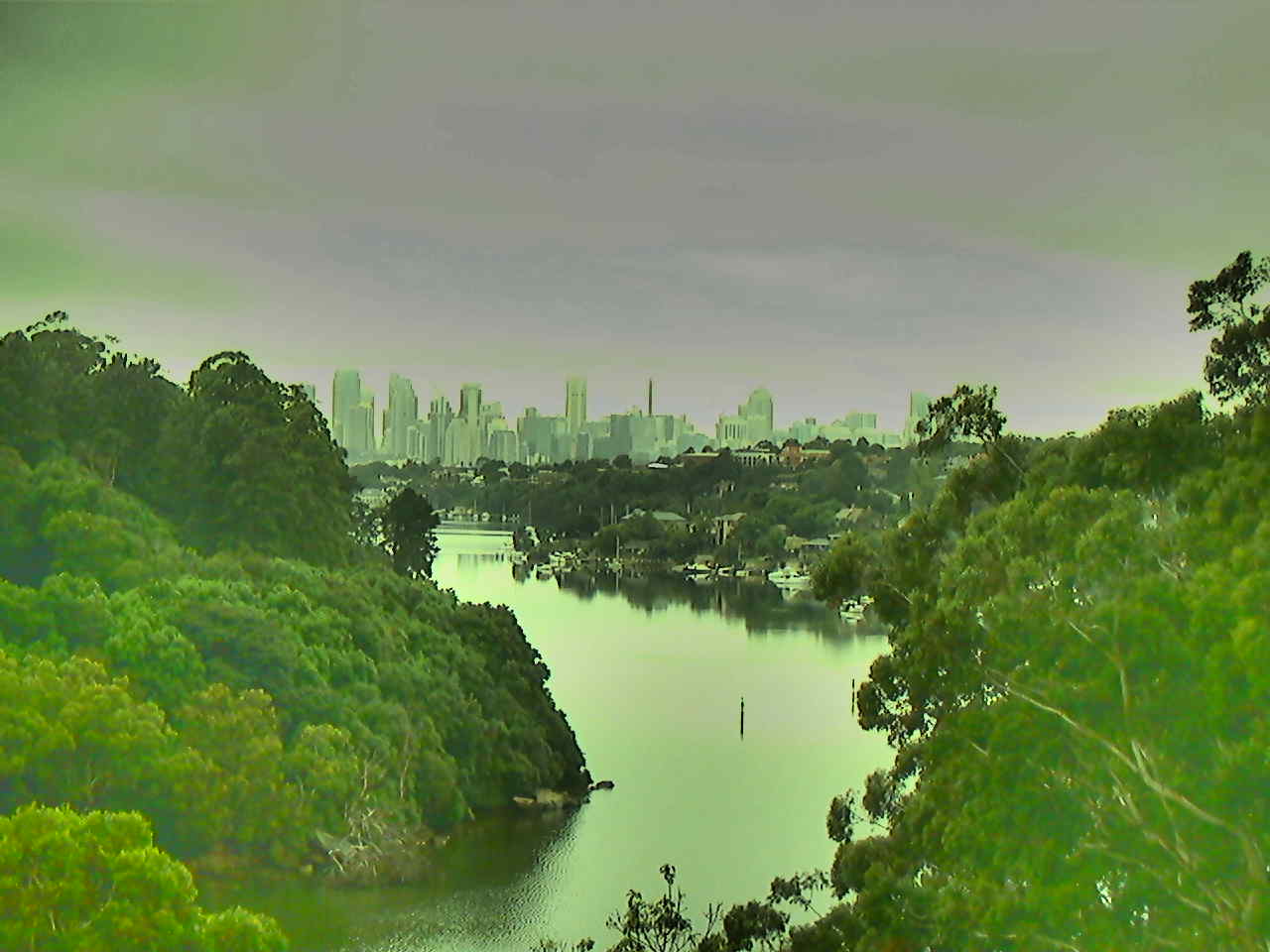 Sydney Skyline on Cloudy Day